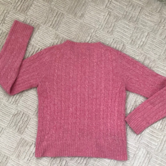J. Crew Factory pink cable knit crew neck sweater - Picture 3 of 8